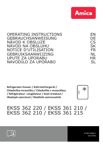 Mode d’emploi Amica EKSS 361 215 Réfrigérateur