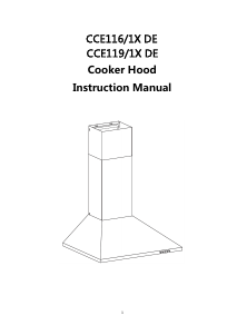 Manual Candy CCE116/1X DE Cooker Hood