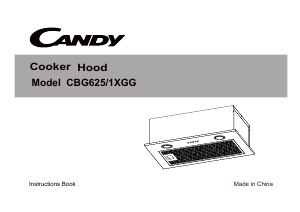 Manual Candy CBG625/1XGG Cooker Hood