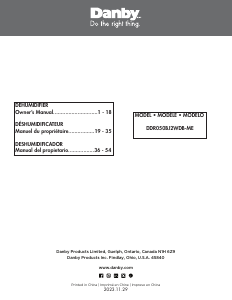 Manual de uso Danby DDR050BJ2WDB-ME Deshumidificador