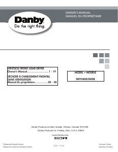 Mode d’emploi Danby DDY040D3WDB Sèche-linge