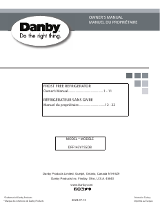Handleiding Danby DFF143V1SSDB Koel-vries combinatie