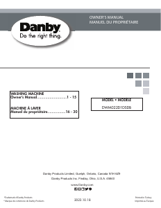 Mode d’emploi Danby DWM022D1DSDB Lave-linge