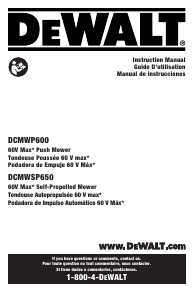 Manual de uso DeWalt DCMWP600X2 Cortacésped