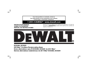 Manual de uso DeWalt DCS380B Sierra de sable