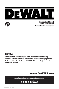 Manual DeWalt DCF624P2 Screw Driver