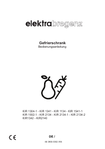 Bedienungsanleitung Elektra Bregenz KIR 1134 Kühlschrank