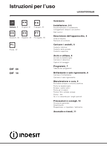 Manual Indesit DIF 04 Dishwasher