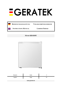 Manual Geratek Muro KB4100W Refrigerator