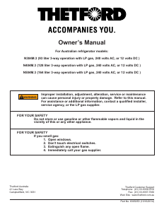 Manual Thetford N504M.3 Refrigerator