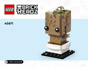 Rokasgrāmata Lego set 40671 Brickheadz Puķupodā iestādītais Groot