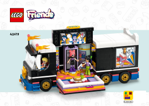 Handleiding Lego set 42619 Friends Toerbus van popster