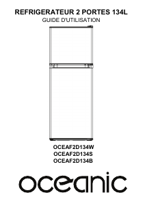 Mode d’emploi Oceanic OCEAF2D134B Réfrigérateur combiné
