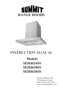 Manual Summit SEH4636SS Cooker Hood