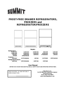 Manual Summit ADFD243PNR Freezer