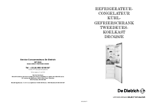 Mode d’emploi De Dietrich DRC629JE Réfrigérateur combiné