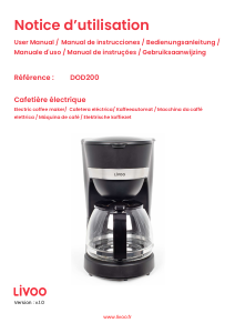 Mode d’emploi Livoo DOD200N Cafetière