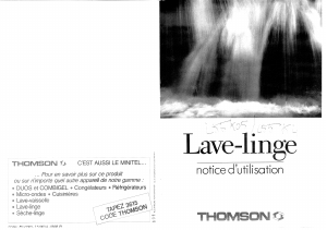 Mode d’emploi Thomson L55K5 Lave-linge