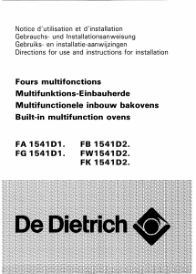 Bedienungsanleitung De Dietrich FK1541D21 Backofen