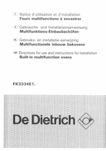 Manual De Dietrich FK3334E11 Oven