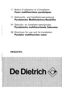 Manual De Dietrich FK3337E13 Oven