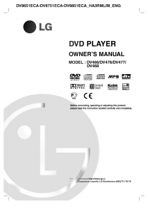 Manual LG DV476 Leitor de DVD
