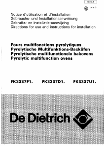 Manual De Dietrich FK3337F11 Oven