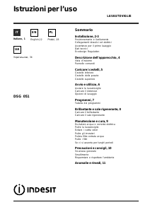 Manual Indesit DSG 051 Dishwasher