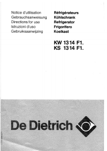 Mode d’emploi De Dietrich KW1314F12 Réfrigérateur combiné