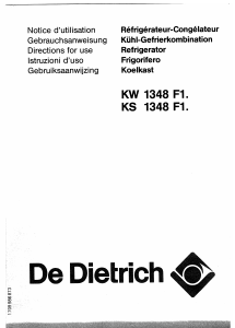 Handleiding De Dietrich KW1348F13 Koel-vries combinatie