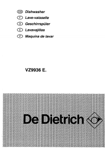 Manual De Dietrich VZ9936E1 Dishwasher
