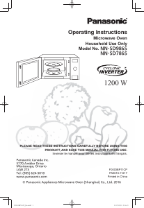 Manual Panasonic NN-SD986S Microwave