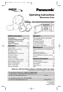 Manual Panasonic NN-H625 Microwave