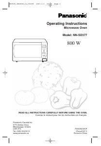 Manual Panasonic NN-SD377 Microwave