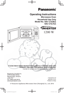 Manual Panasonic NN-ST696S Microwave