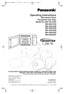 Mode d’emploi Panasonic NN-SA616B Micro-onde