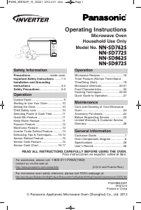 Manual de uso Panasonic NN-SD962S Microondas