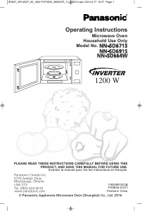 Mode d’emploi Panasonic NN-SD664W Micro-onde