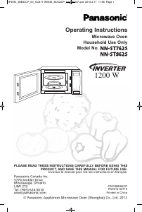 Manual Panasonic NN-ST762S Microwave