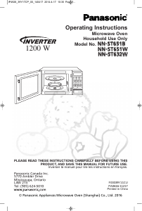 Manual Panasonic NN-ST632W Microwave