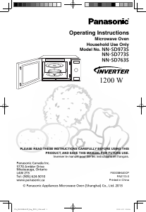 Manual Panasonic NN-SD973S Microwave