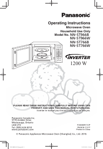 Manual Panasonic NN-ST766B Microwave
