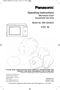 Mode d’emploi Panasonic NN-SD382S Micro-onde