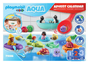 Manual Playmobil set 71086 1-2-3 Advent calendar - Bathtime fun