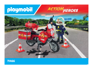Manual Playmobil set 71466 Action Heroes Fire engine at the scene of accident
