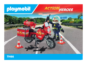 Εγχειρίδιο Playmobil set 71466 Action Heroes Πυροσβέστης με μοτοσικλέτα