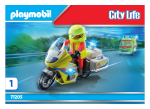 Manual Playmobil set 71205 City Life Rescue motorcycle with flashing light
