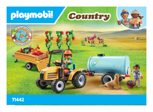 Manual Playmobil set 71442 Country Tractor with trailer and water tank