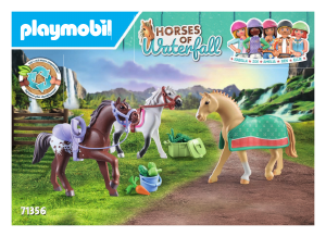 Manual Playmobil set 71356 Horses of Waterfall Three horses with saddles