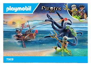 Manual Playmobil set 71419 Pirates Battle against the giant octopus